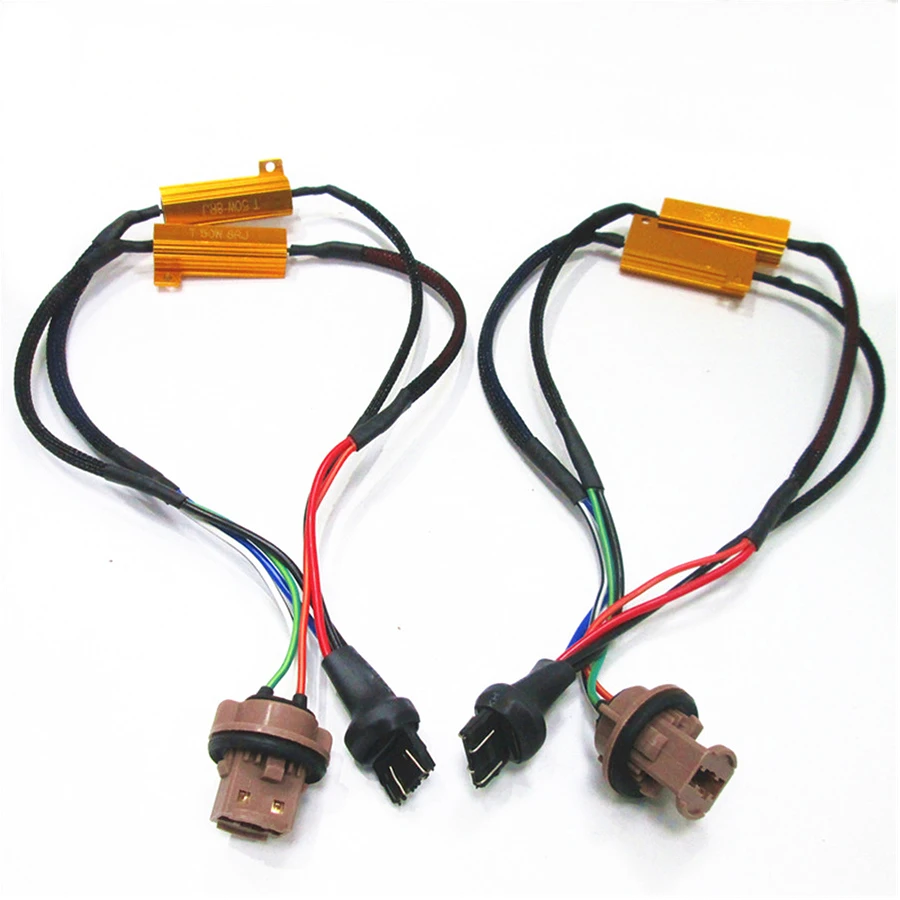 2pcs 7443 Hyper Flash Fix Error Free 100W Decoders For Car LED Signal Lights