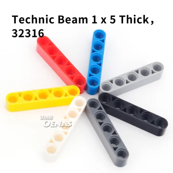 

Moc 32316 Technic Beam 1 x 5 Holes Thick Particles DIY construction compatible building blocks bricks parts 65pcs/set kids toys