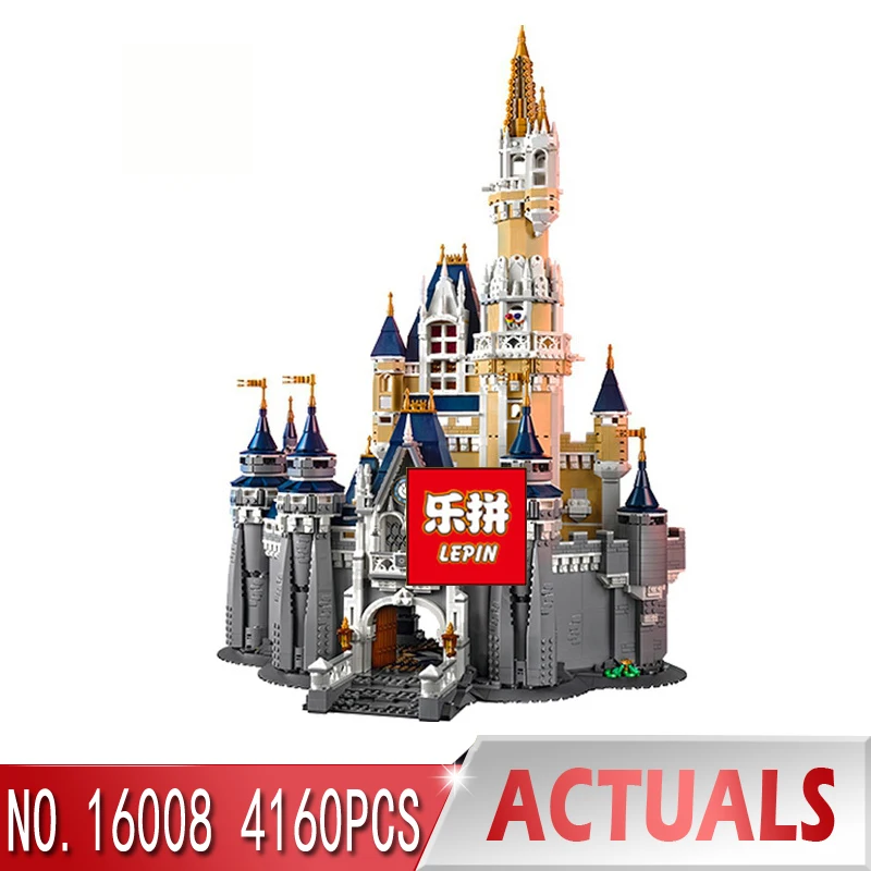 

In stock LEPIN 16008 The 71040 Cinderella Princess Castle City Set Model Building Block Brick Educational Kid Toys For Gifts