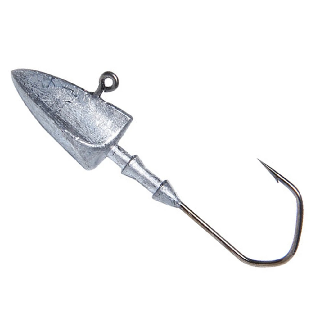 

1PC Soft Lure Hook Lead Jighead Fishing Hooks Lead Jig Lure Hard Baits Soft Worm Lure Fishing Tackle Accessories (Silver)