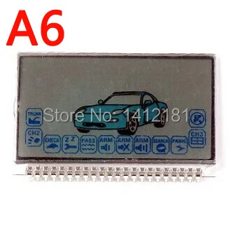 

10 PCS/lot A6 LCD display Screen For Russian Two way Car Alarm System Starline A6 lcd remote control Keychain key fob Chain