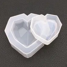 Форма DIY Кристалл эпоксидная геометрическая форма в форме сердца Высокое Зеркало гипсовая ароматерапия украшение автомобиля ручной работы# AO
