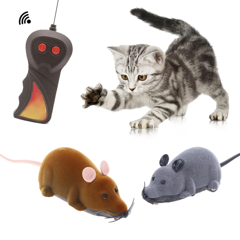 1 шт. креативная игрушечная мышь беспроводная RC мышки для котов игрушки пульт дистанционного управления игрушечная мышь Новинка радиоуправляемая кошка забавная игровая мышь игрушки для кошек
