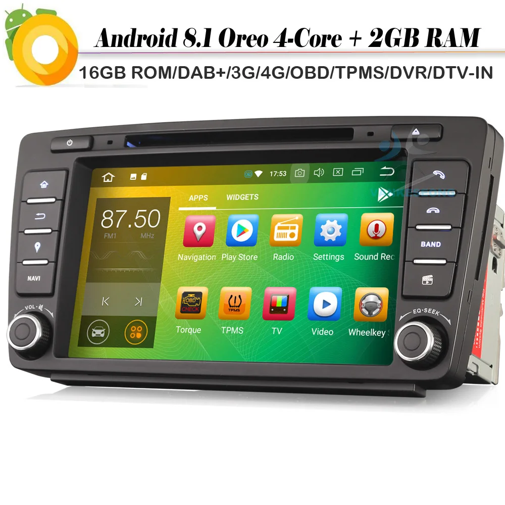 8 &quotDAB + авторадио Android 1 для SKODA OCTAVIA NAVI OBD Sat Nav WiFi 4G Bluetooth WIFI Автомобильный