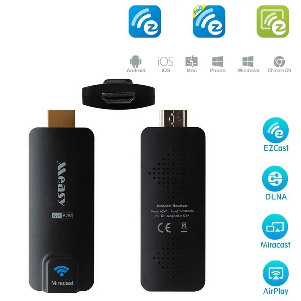 MEASY A2W EZCast Dongle 2K беспроводной HDMI tv Stick WiFi Дисплей Dongle Поддержка экранов Airplay DLNA Miracast