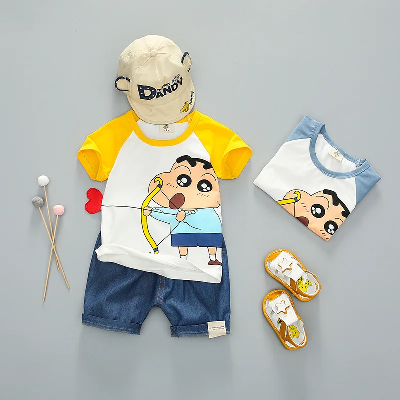 

Children Baby Boys Girls Summer Casual Wear Cartoon Print T-Shirt Shorts 2pcs/Sets Toddler Cotton Clothes Kids Tracksuits