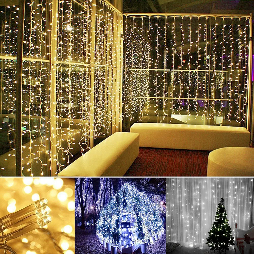 10x3M LED Curtain Fairy Lights Decoration For Wedding Holiday Party Xmas Christmas Garland String Lights Outdoor 10x3M LED Curtain Fairy Lights Decoration For Wedding Holiday Party Xmas Christmas Garland String Lights Outdoor