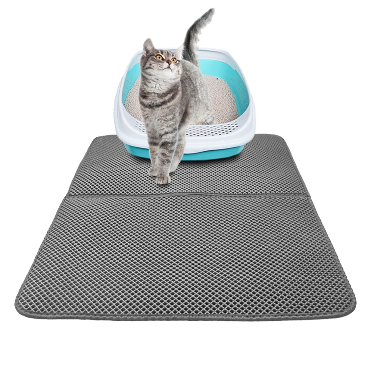

Hot Sale Cat Litter Mat EVA Double-Layer Cat Litter Trapper Mats with Waterproof Bottom Layer kattenmand Black Cat Bed