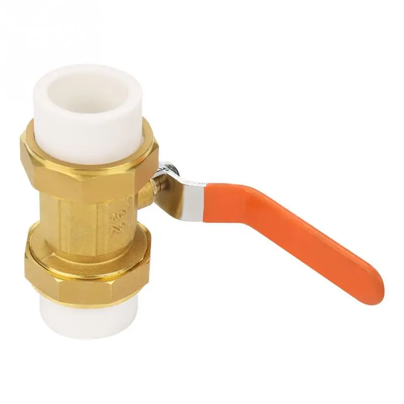1 шт. DN32 латунный шаровой клапан трубчатый клапан с двойным PPR фитинг горячего расплава 1-1/4 дюйма BSP запорный клапан Горячая Распродажа