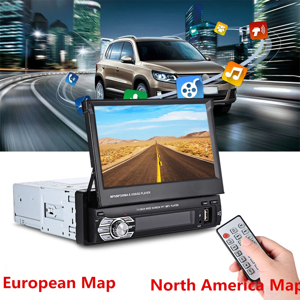 

Clearance Universal 9601G 7.0 inch TFT LCD Screen MP5 Car Multimedia Player with Bluetooth FM Radio GPS European Map