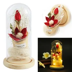 Настольный орнамент романтическое освещение сохраненный цветок вечный цветок на День святого Валентина День Матери