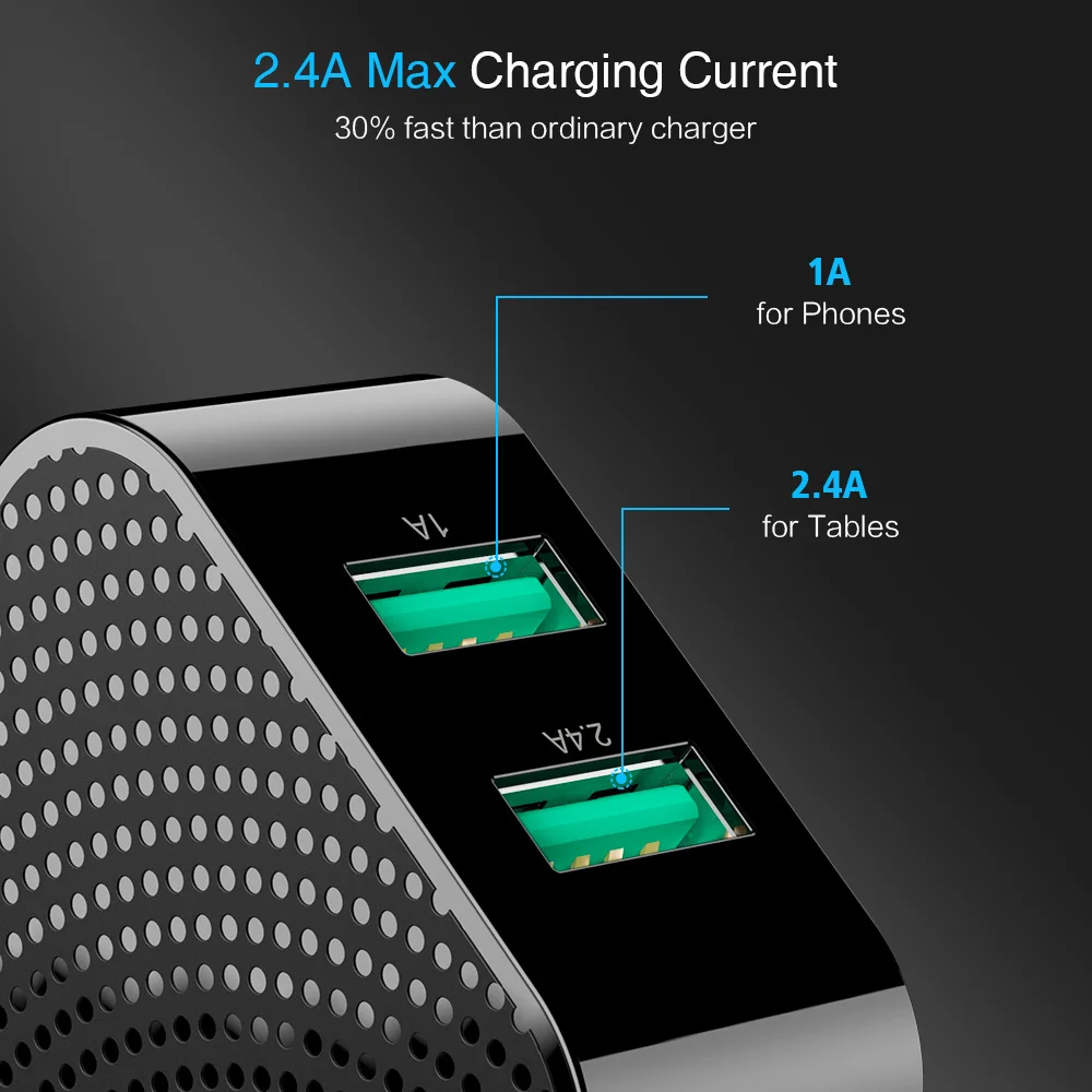 USB raxfly двойное зарядное устройство для Xiaomi Redmi Note 7 Зарядка путешествий iPhone X XS Max