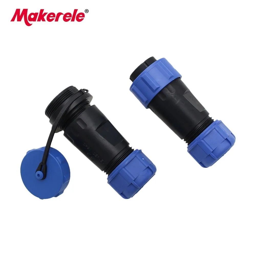 

3P IP68 Waterproof Connector Diameter 21mm Straight Butt Socket Aviation Plug SP21 Suitable For 8-12mm Cable