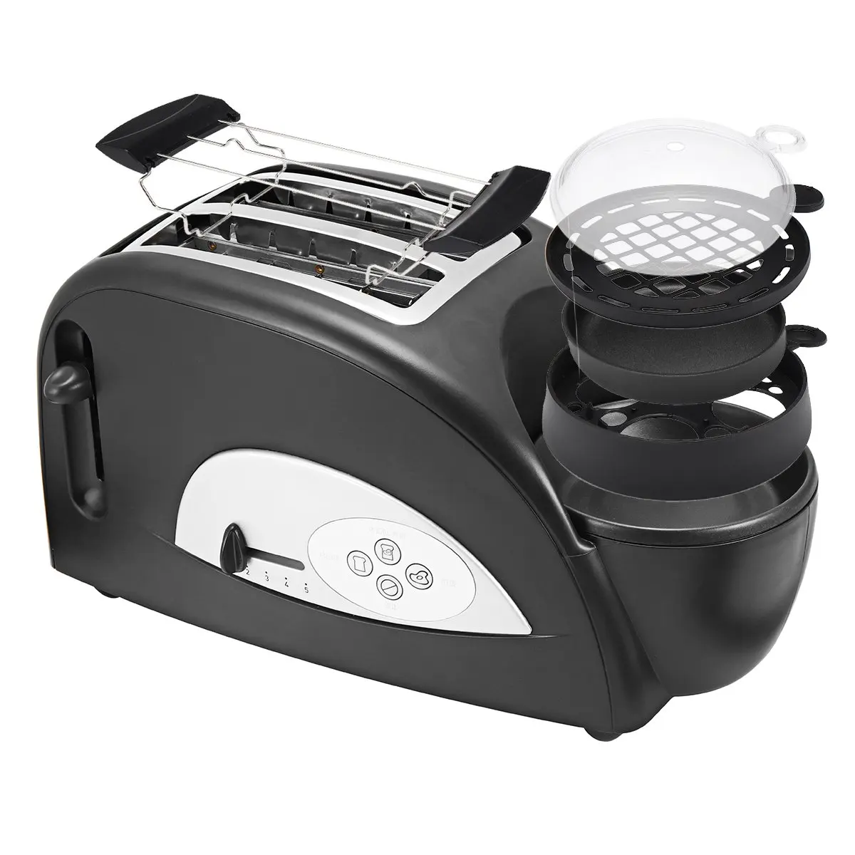 

Multifunctional 220V Stainless Steel 2 Slices Bread Toaster Electric Egg Cooker Breakfast Maker Household Kitchen Oven Machine