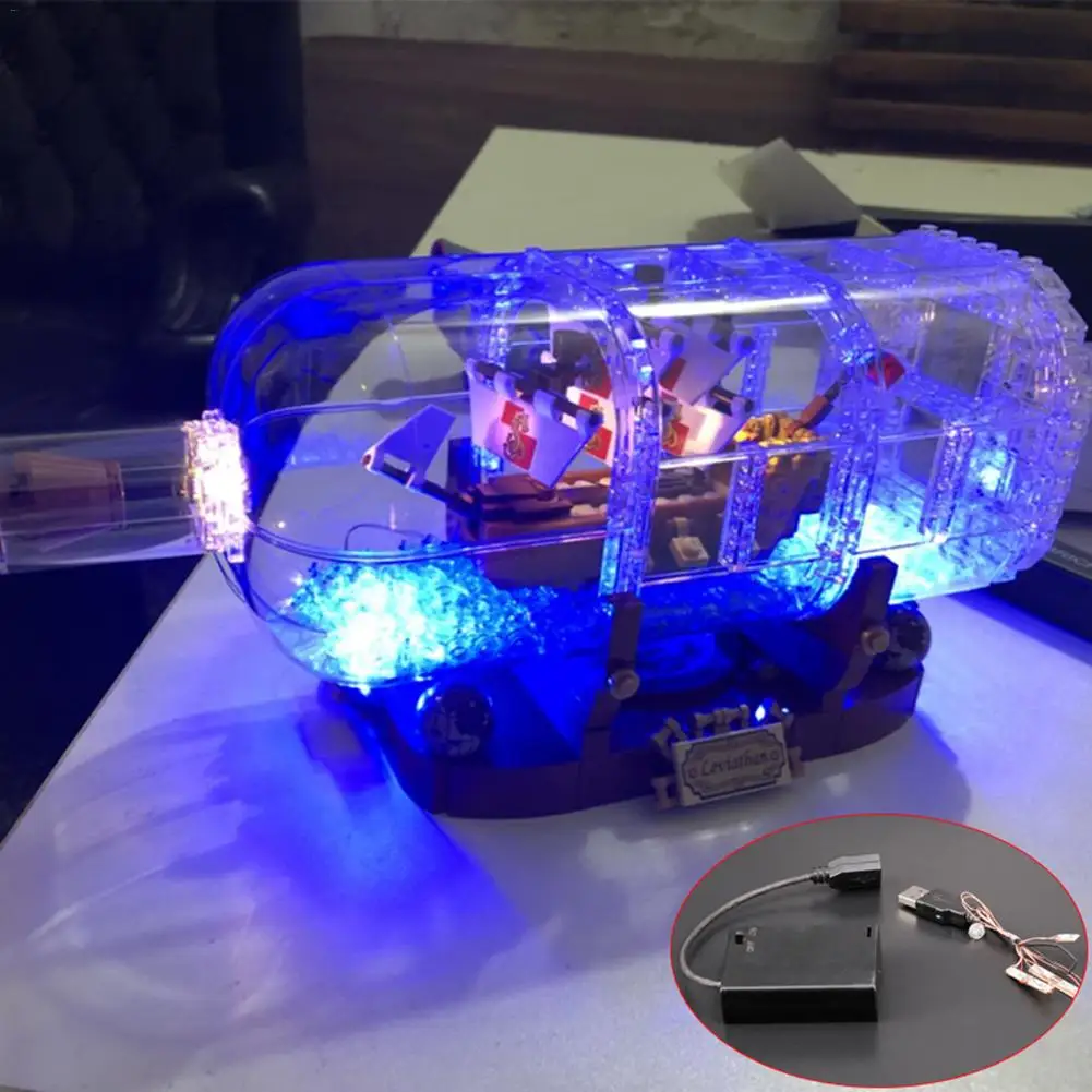 Комплект светодиодных ламп (только набор ламп) для серии Ideas The Ship In A Bottle Light Set совместим с 21313 и 16051