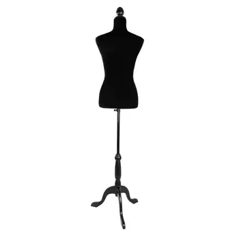 

Home Black Clothes Hat Stand Rack Half-Length Hollow Foam Coating Lady Mannequin Storage Rack For Clothing Display