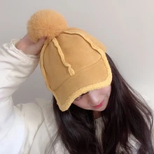 Женская зимняя шапка для женщин Slouchy остроконечные кепки шляпа козырек Теплая Лыжная Шапка черный, серый, розовый