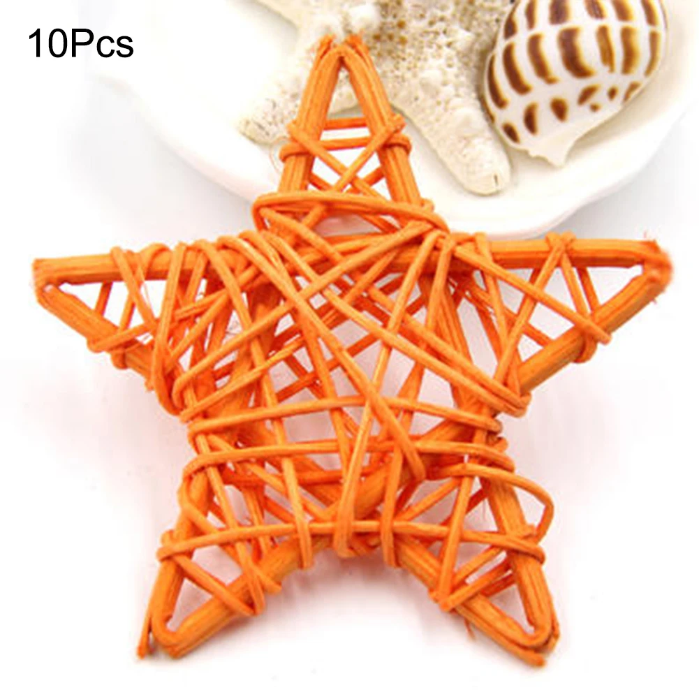 10 PCS Rattan Star, Lovely DIY Craft Decoration Star for Christmas Wedding Party DIY Ornaments (Purple)