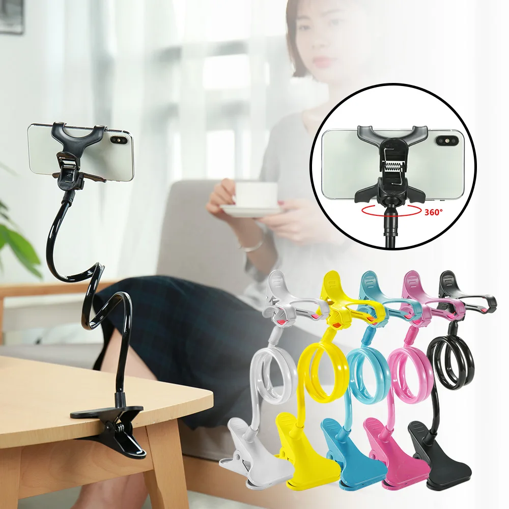 

KISSCASE Lazy Shelf Bedside Smart Phone Holder Flexible Long Arm Clamp Bending Desktop Bedside Bracket Support Adjustable Stand