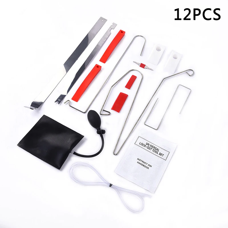 

Pro 12Pc/set Car Lock Out Unlock Door Open Bump Key&Air Pump Emergency Tool Kit