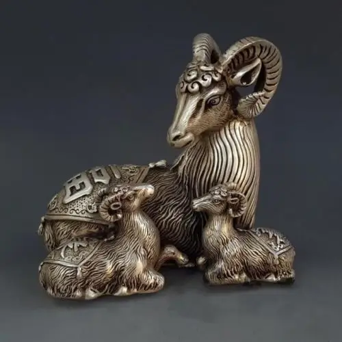 

Retro Silver Handmade sculpture three sheep Kay Thai statue