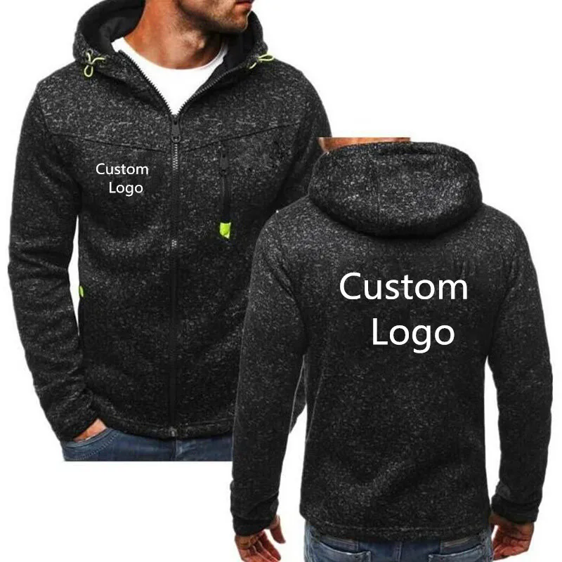 Men Sports Hoodies Sweatshirts Spring And Autumn Long Sleeve Cardigan Hooded Coat Free Personalise Customized Logo