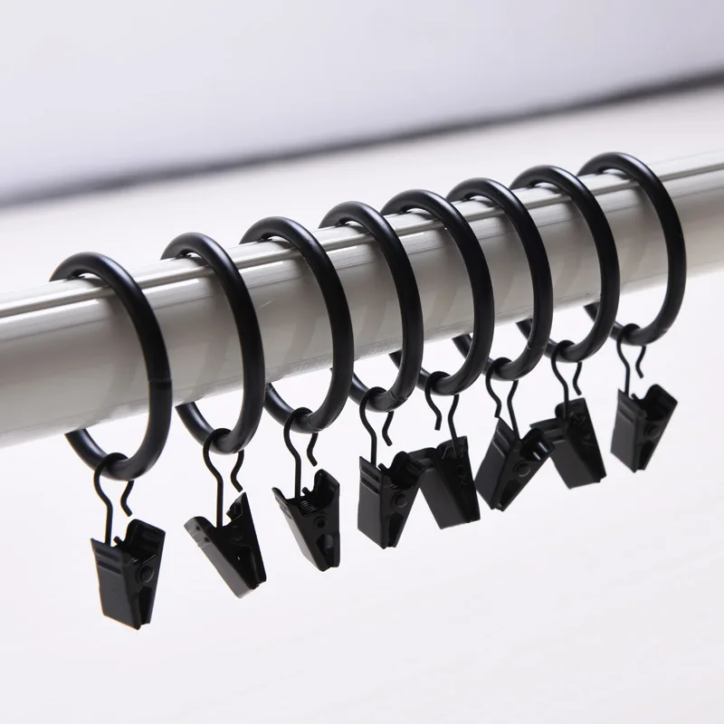 

(Pack of 10pcs ) Curtains Ring Hook Curtains Accessories Metal Button Curtain Rome Ring with Clip