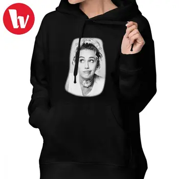 

Miley Cyrus Hoodie Miley Hoodies Simple Grey Hoodies Women Long-sleeve Cotton Graphic Over Size Street wear Pullover Hoodie