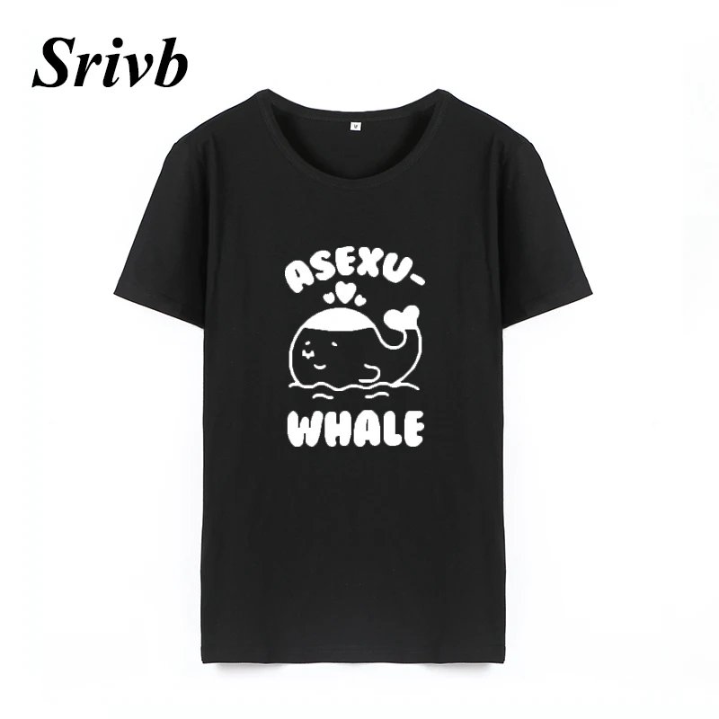 

Srivb 2018 Summer Asexu Whale Harajuku Kawaii Women Tshirt Tumblr Hipster Funny Cotton Wolmen Short Sleeve Vogue Tshirt Women