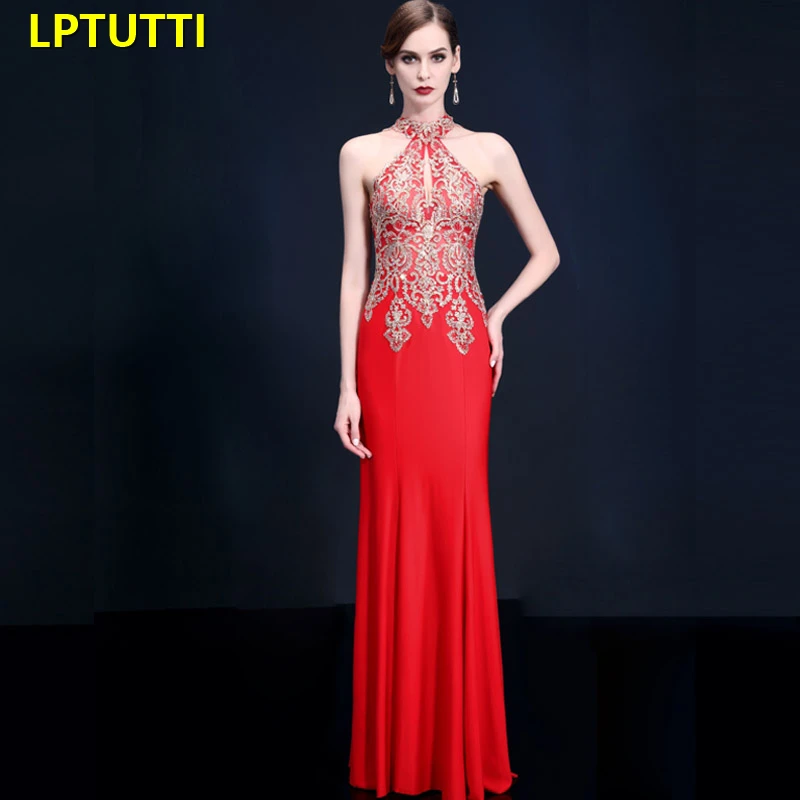 

LPTUTTI Lace Crystal New For Women Elegant Date Ceremony Party Prom Gown Formal Gala Events Luxury Long Evening Dresses