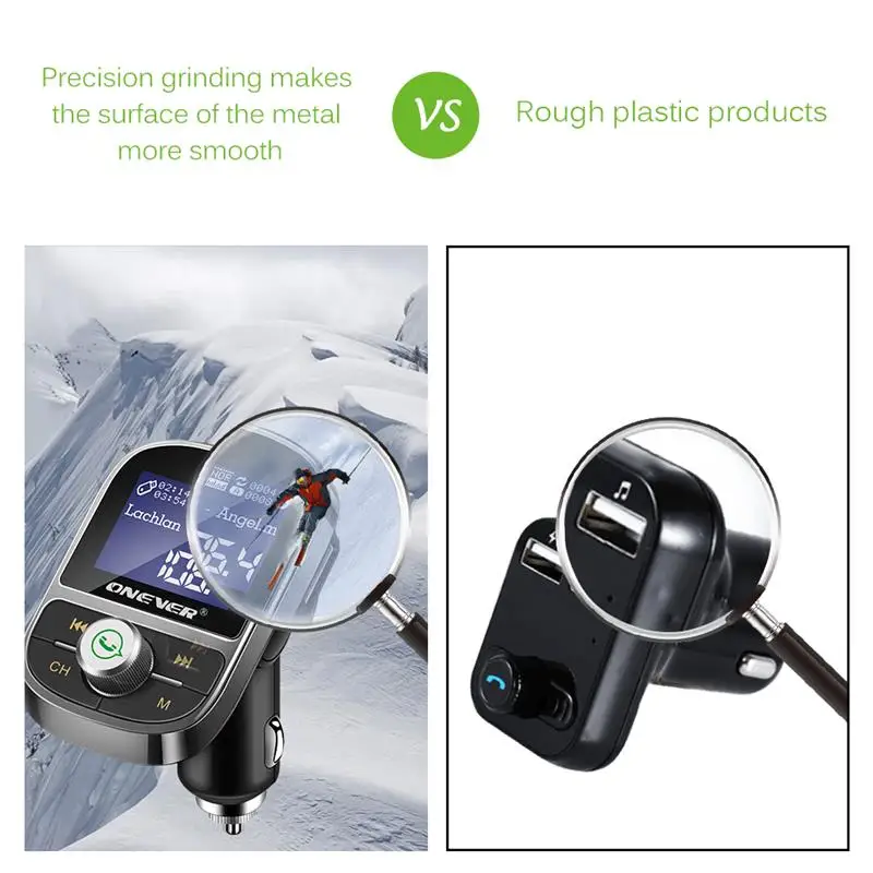 Bluetooth AUX Car MP3 Player FM Transmitter USB 3.1A Smart Fast Charger LCD Display Support EQ Setting Voltmeter TF Card U Disk