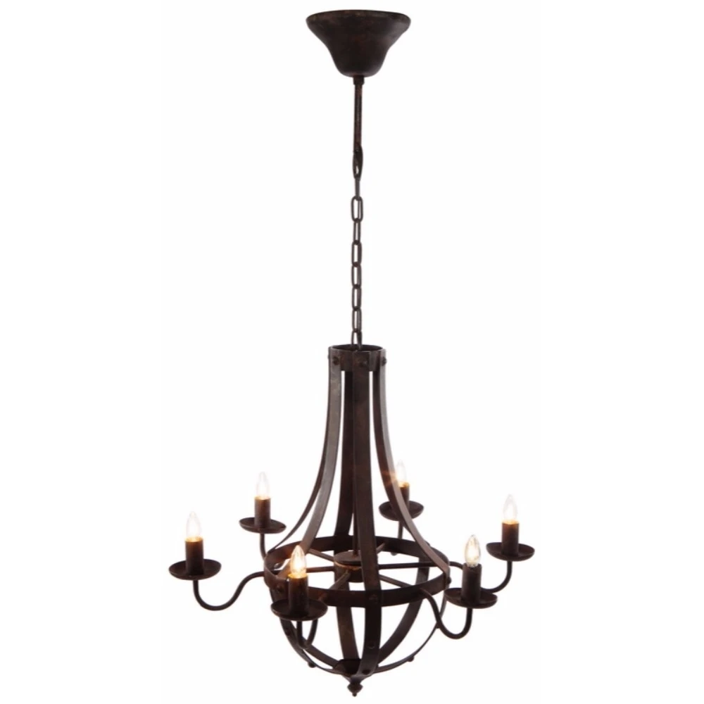 6-Light Candelabra железная люстра коричневый | Лампы и освещение