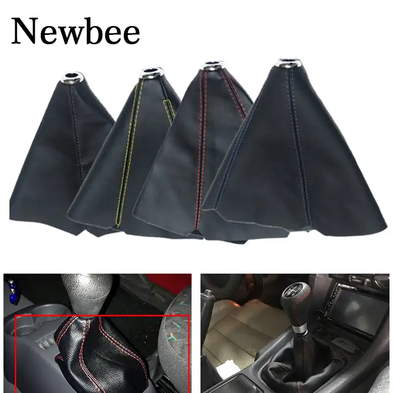 Funda para palanca de cambios universal Estilo de fibra de carbono Funda de cuero a prueba de polvo de PU funda cambio de marchas del coche universal