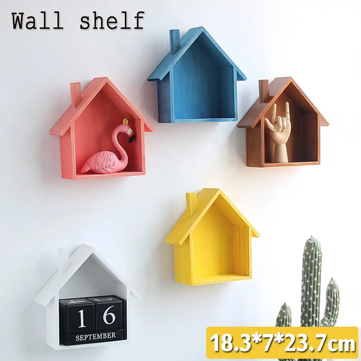 

Creactive DIY Flower Racks Wooden Hanging Box Storage Shelf Wall Shelf Wood Rack Organizer Holder Wall Decorate For Bathroom