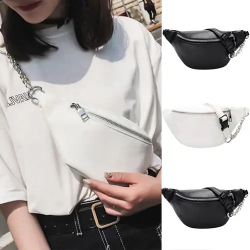 Plain Mulit Pocket Bumbag Waist Belt Pouch Travel Sport Holiday Bum Bag