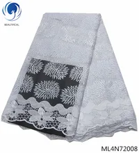 BEAUTIFICAL white lace fabric wedding fabric net lace tulle fabric free shipping 2019 african lace fabrics for dresses ML4N720