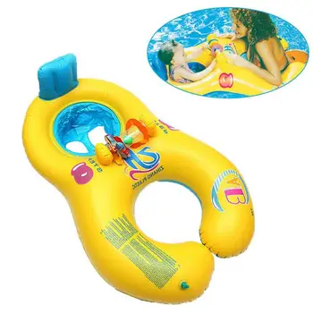 

Baby Inflatable Pool Float Neck Ring With Subshade Mother Children Swim Circle Inflatable Safety Swimming Ring Float Seat