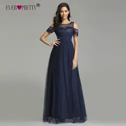 Темно синие Выпускные платья 2019 когда-либо довольно элегантный линии с открытыми плечами аппликации кружево официальная вечеринка для