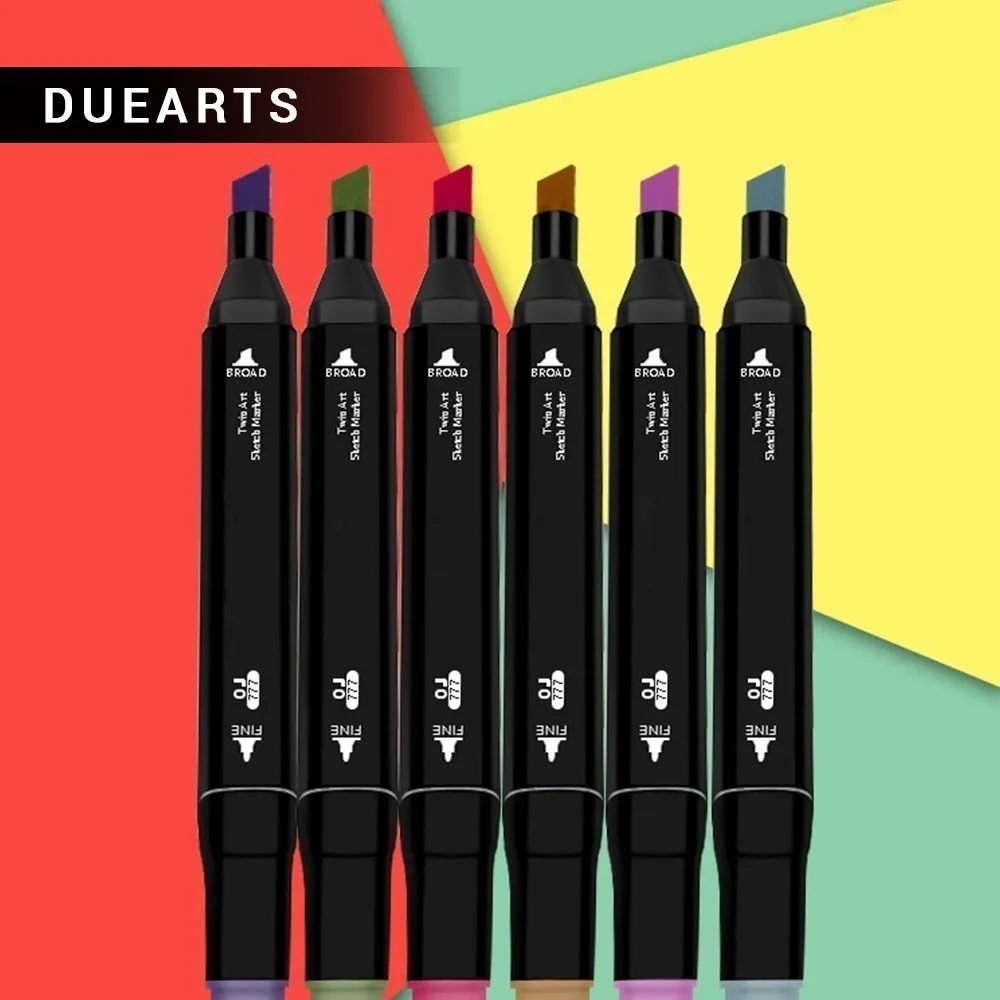 

GOOD Durable Three generations of pen set double head alcohol oily 60 and 80 color marker NEW Time limited