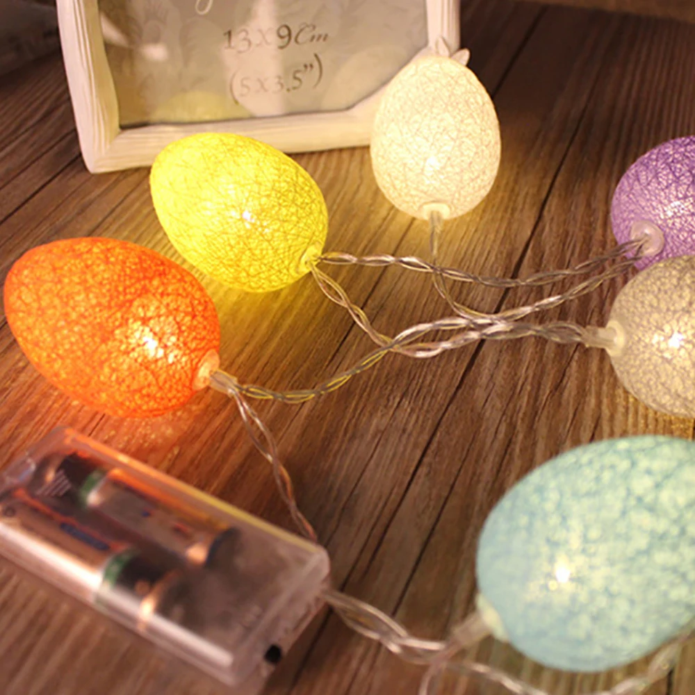 

Cute LED Colorful Egg String Chicken Lamp Garland Balcony Home Easter Decoration Wedding Party Decor