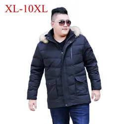 10XL 9XL 8XL 4XL 2018 новый мужской пуховик зимний толстый теплый модный пэчворк мужской меховой воротник с капюшоном мужской белый утиный пуховик