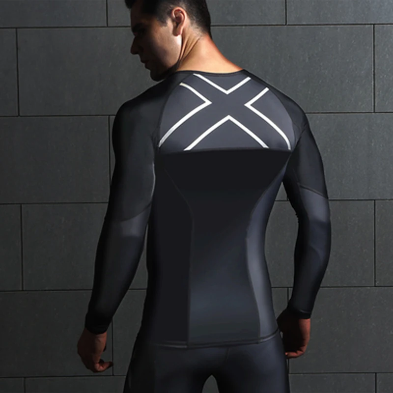 baratas EVS Camisetas Raglan Camisas De Manga Longa De Compressão Dos Homens de Alta Qualidade Tops Esportes Masculino Maratona de Fitness Para Homens Primavera 2017