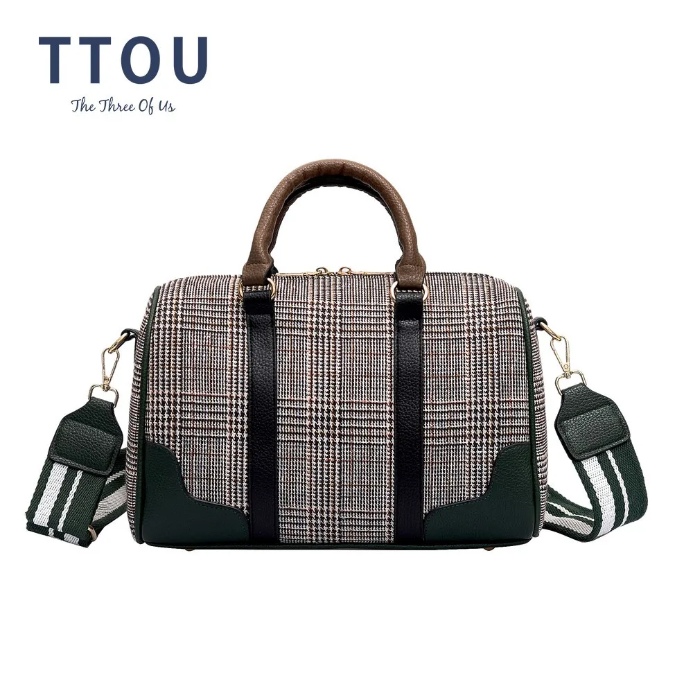 

TTOU Winter Women Shoulder Bag Luxury Handbag Famous BrandMessenger Bag Female Plaid Lattice Designer Crossbody Bags Bolsa Sac
