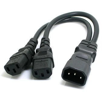 

Zihan Single C14 to Dual 5-15R Short Power Y Type Splitter Adapter Cable Cord