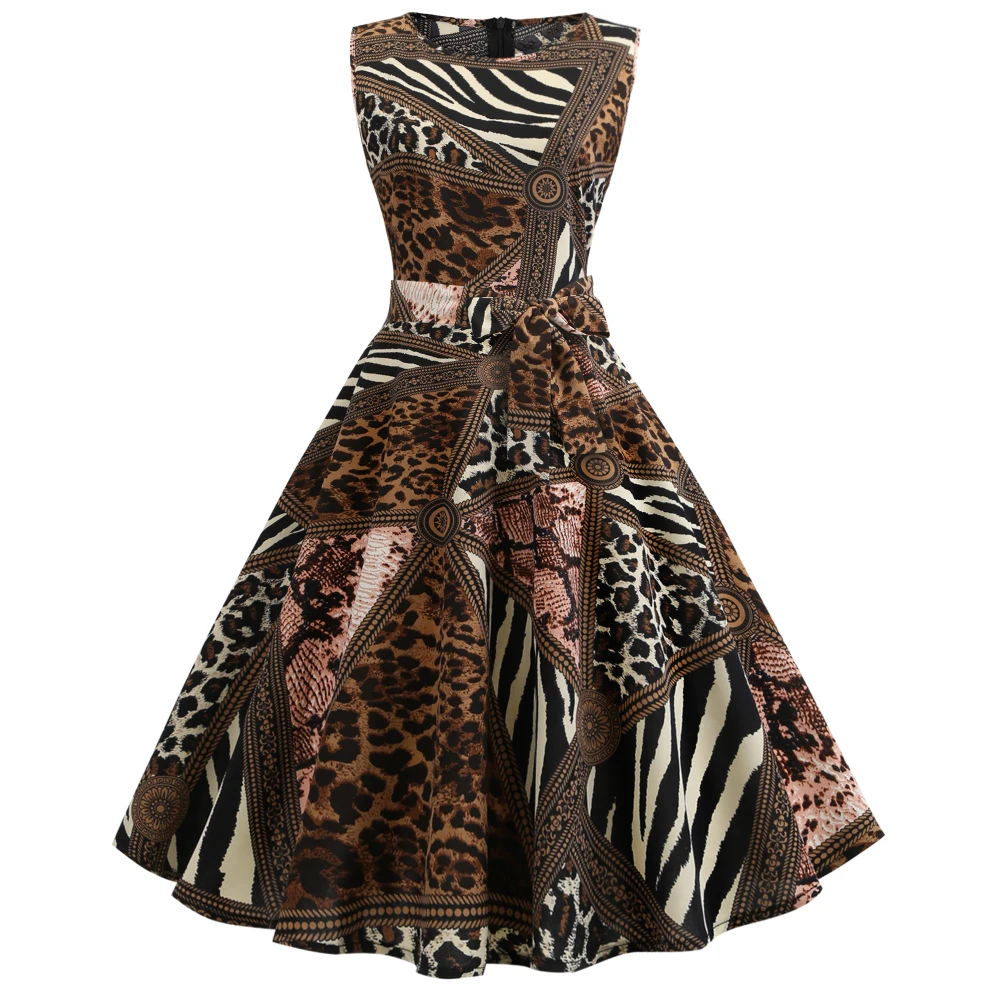rockabilly leopard dress