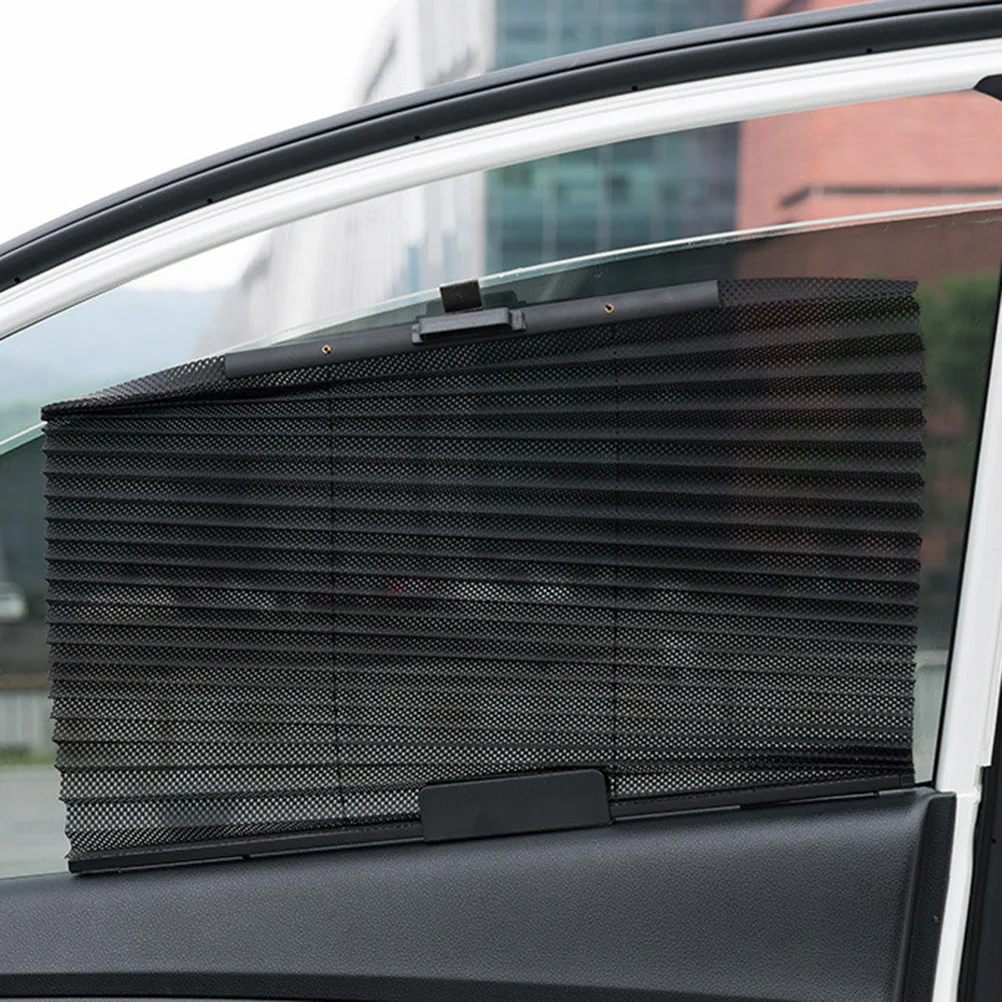 

Car Side Window Sunshades Curtain Retractable Sun Block Automatic Blinds Car Sunshade Protector (Black)