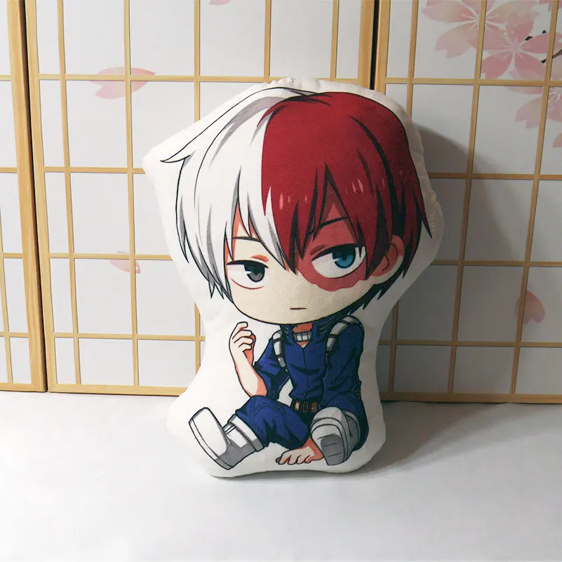

My Hero Academia pillow toy Anime Izuku Bakugou Todoroki OCHACO Tsuyu short plush stuffed doll double sided pillowcase 50cm