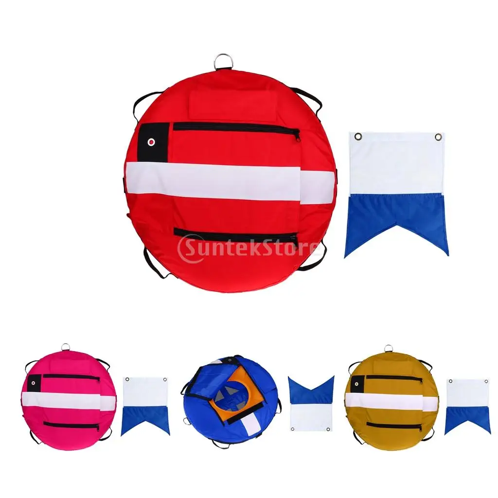 Freediving Buoy надувной маркер поверхности сигнальный поплавок с флагом ныряния для технического подводного плавания, подводной охоты, подводного плавания