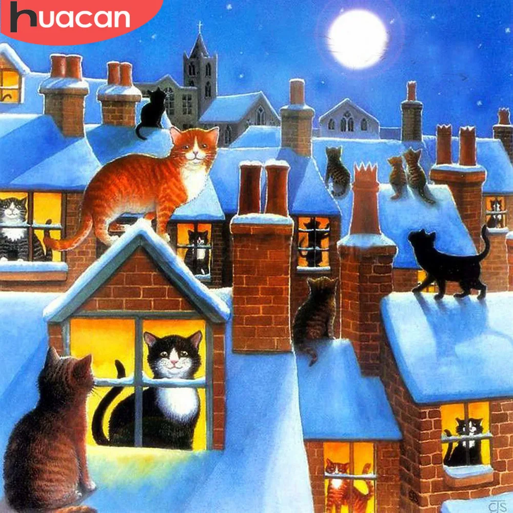 

HUACAN 5D DIY Diamond Embroidery Sale Scenic Snow Diamond Painting Full Square Diamond Mosaic Rhinestone Picture Decor Home Gift