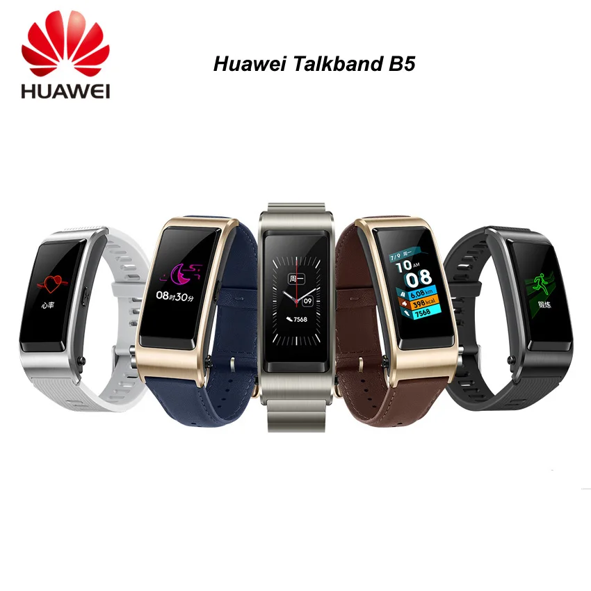 Huawei TalkBand B5 Talk Band смарт-браслет носимые Спортивные Bluetooth браслеты сенсорный AMOLED экран вызова наушники группа